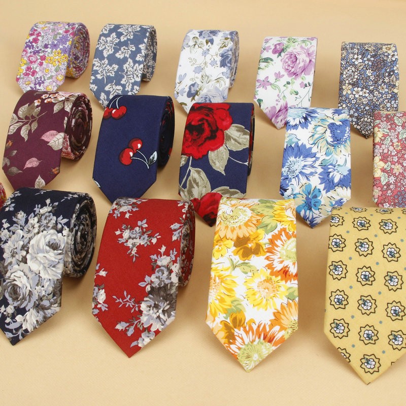 Skinny Tie Men - Cravatta floreale nuovissima per uomo Cravatte