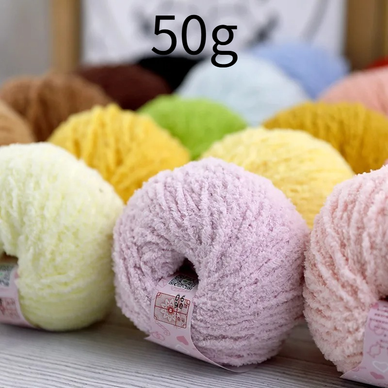 Woven Scarf Blanket - Filato in peluche corto da 50g,