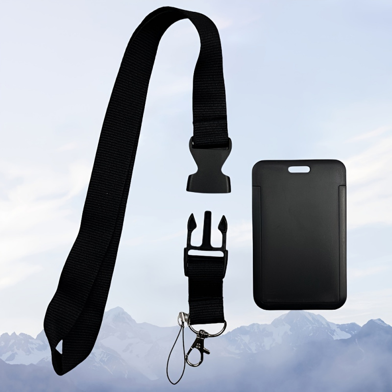 Lanyard Badge Holder - Set Porta Badge con Cordino Nero