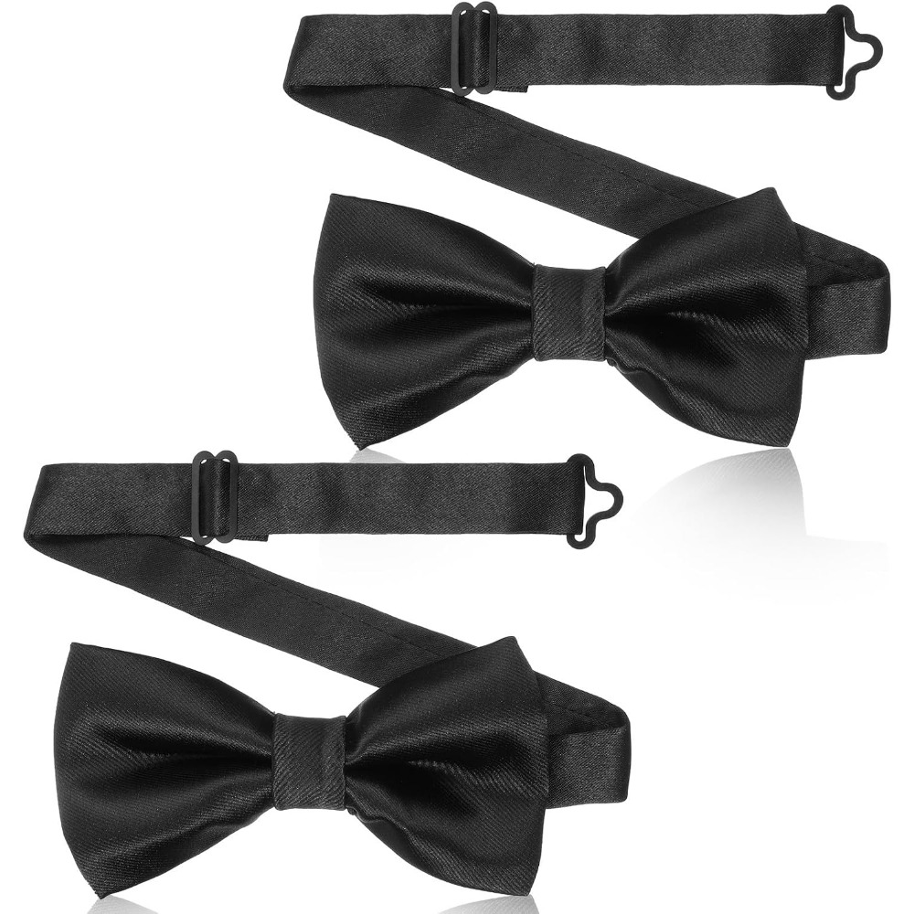 Bow Tie Pre Tied - Set di 2 Papillon Neri, Papillon