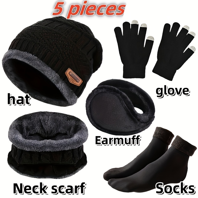 Muffler Men Wool - Cappello invernale da uomo, sciarpa invernale