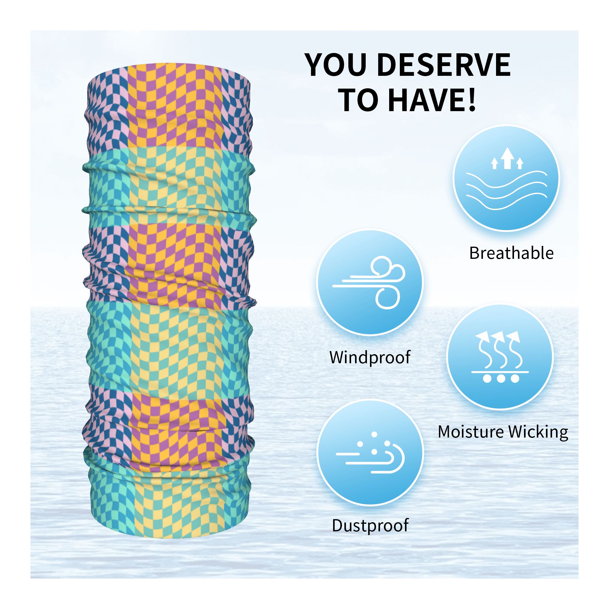 Bandana a quadretti colorata p - Neck Warmer Tube recensione e prezzo